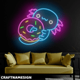 thumbnail image 3 of Craftnamesign Axolotl And Donut Neon Light For Wall Decor, Donut Shop LED Wall Sign, 3 of 5