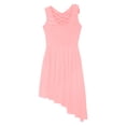 thumbnail image 6 of TiaoBug Girls Sequins Sleeveless Lyrical Irregular Leotard Dress Modern Ballet Jazz Dance Costume Pink 8, 6 of 6