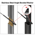 thumbnail image 4 of 20 Pack 1/4In ID Angle Washers for Cable Railing Posts, for 1/8In 5/32In 3/16In Deck Cable Railing Cable Railing Angled, 4 of 7