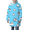 thumbnail image 4 of TheFound Blanket Hoodie Cartoon Animal Print Sherpa Lining Hooded Sweatshirt, 4 of 6