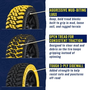 Kanati Tires Kanati Mud Hog M/T Mud Terrain LT37X12.50R17 124Q E Light Truck Tire Sansujyuku sansujyuku.com