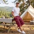 thumbnail image 6 of Mens Cargo Shorts Hiking Summer Lightweight Below the Knee Shorts Bermuda Relaxed Fit Travel Tactical Shorts, M, 6 of 9