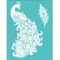 thumbnail image 1 of 2 plantillas de pavo real de 22 x 28 cm (8,6 x 11 pulgadas), autoadhesivas, reutilizables, para serigrafía, con diseño de plumas y lavables. Ideales para decorar camisetas y telas., 1 of 9