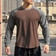 thumbnail image 4 of pstuiky Camisas de manga larga de invierno para hombre, Suéter informal de moda para hombre, color liso, manga larga y cuello redondo. Tops casuales para hombres xxl, 4 of 6