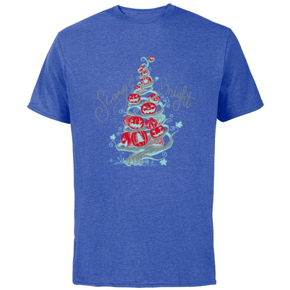 Disney The Nightmare Before Christmas Tree Scary & Bright - Short Sleeve Cotton T-Shirt for Adults - Customized-Royal Heather