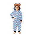 thumbnail image 2 of XUNKUSGA Christmas Pajamas for Family Classic Print Hooded Fleece Zip Up Jumpsuit Pjs Soft Skin Friendly Long Sleeve Family Matching Christmas Onesie Pajamas Holiday Loungewear,Size 6-9 M, 2 of 8