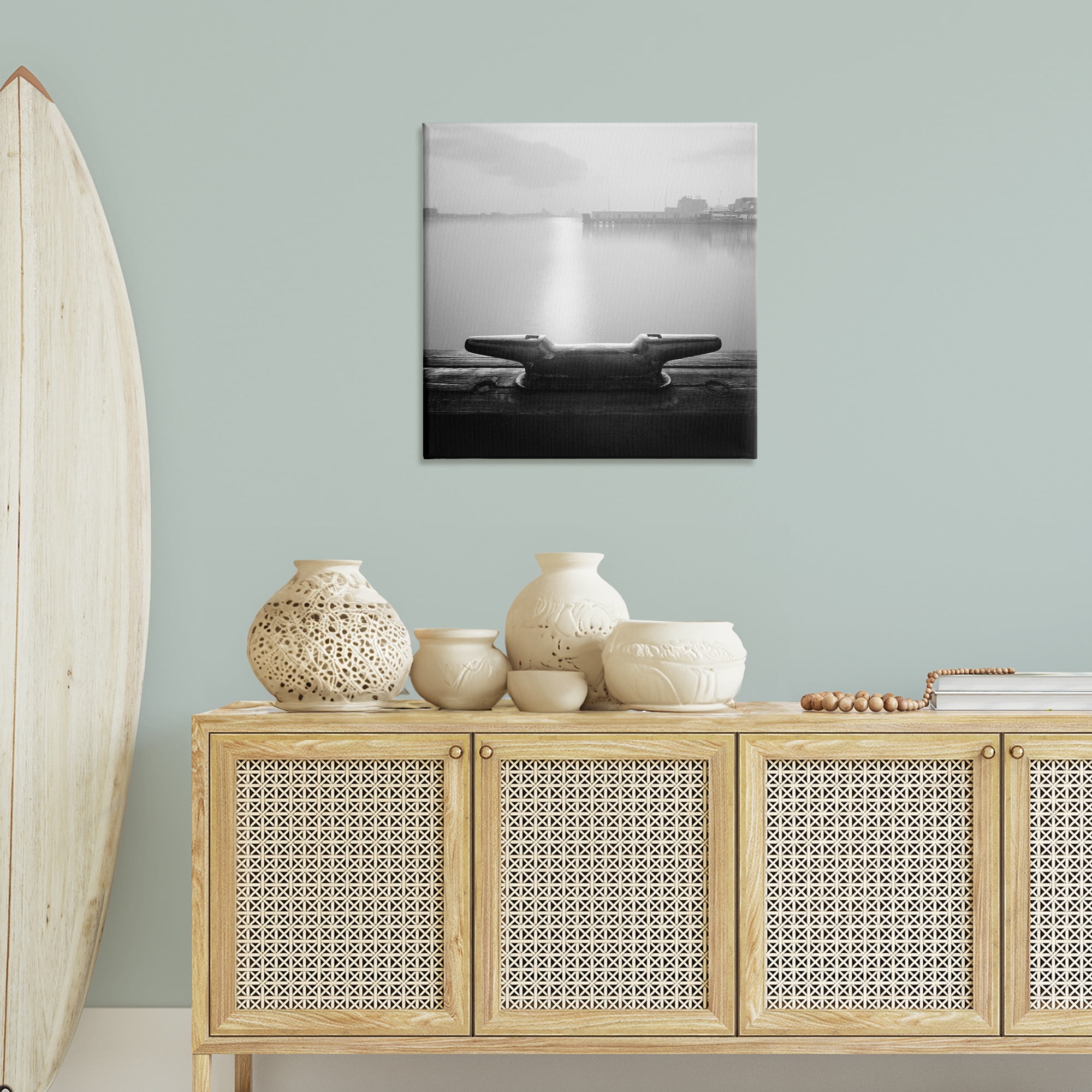 Stupell Industries Dockside Boat View Coastal Photography Gallery Wrapped Canvas Art Print Wall Art, 30 x 30