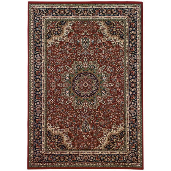 Oriental Weavers Ariana Area Rug - 116R3 - 2' x 3' - in Red/ Blue - Vintage Inspired, Stain Resistant, Family and Pet Friendly , Entryway, Bathroom Accent Rug