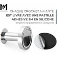 thumbnail image 3 of LLC Magnetic Coat Rack with 4 Strong Chrome Wall Hooks and Rare Neodymium Magnet, 3 of 5