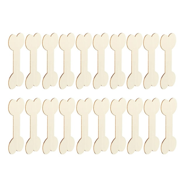 20 piezas de recortes de madera de hueso de perro, adornos de madera de hueso de perro, colgantes
