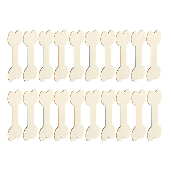 20 Pcs Bone Shape Wood Bones Tags Engraved for Pets Child
