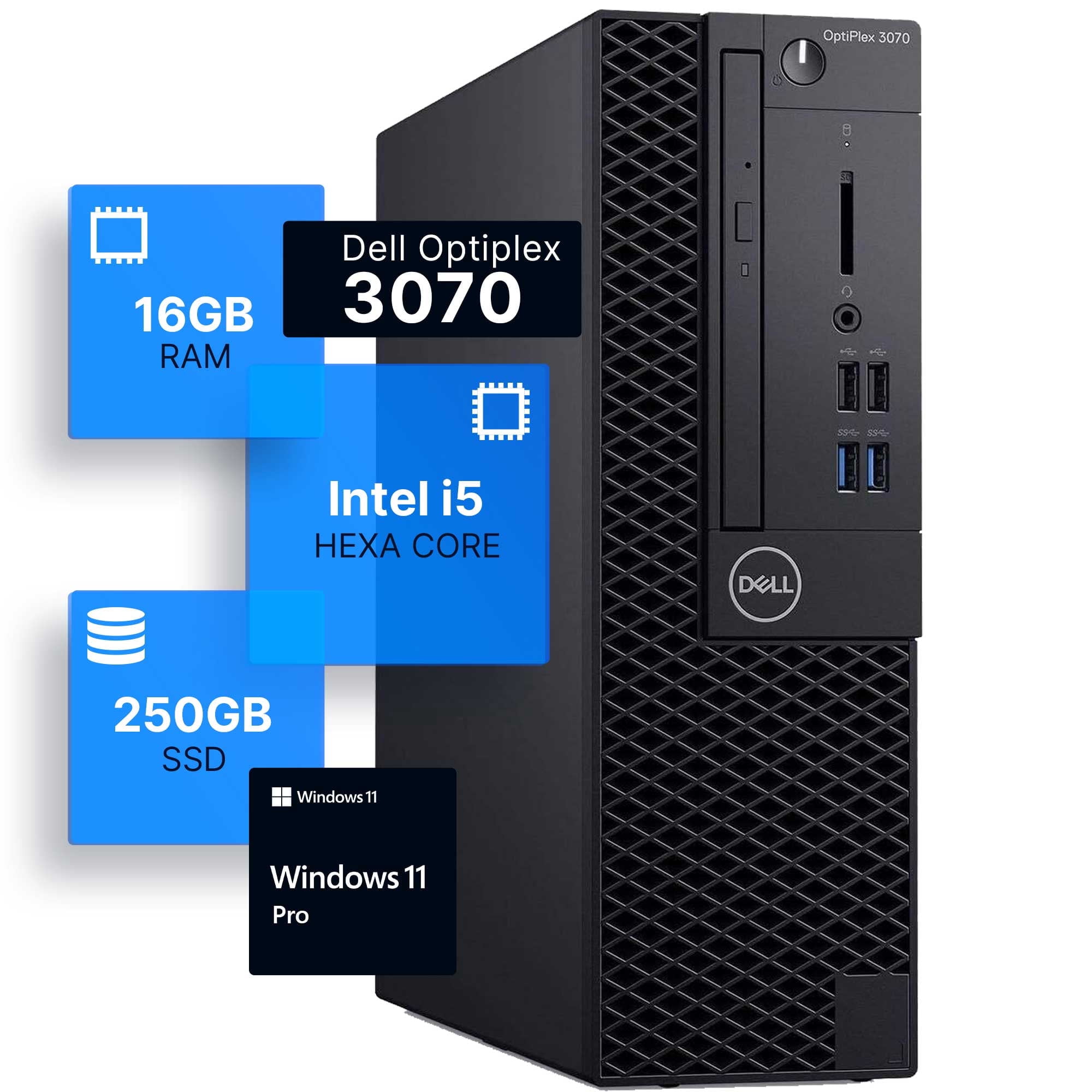 Dell Optiplex 3070 Desktop Computer | Intel i5-9500 (3.2) | 16GB DDR4 RAM | 500GB SSD Solid State | Windows 11 Professional | Home or Office PC