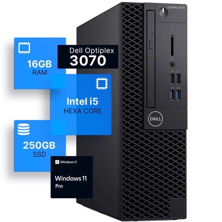 Dell Optiplex 3070 Desktop Computer | Intel i5-9500 (3.2) | 16GB DDR4 RAM | 500GB SSD Solid State | Windows 11 Professional | Home or Office PC