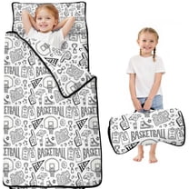 Basketball Doodle Pattern Toddler Nap Mats for Kids Preschool,Sleeping Mat Bag or Kids,Toddler Sleeping Bag,Toddler Nap Mat or Daycare