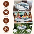thumbnail image 6 of Summer Sea Turtle Round Tablecloth 36-44 Inch Round Fitted Table Cloth with Elastic Edge, Coastal Ocean Vintage Wood Board Waterproof Table Cover Protector for Outdoor Picnic Party Dining, 6 of 6