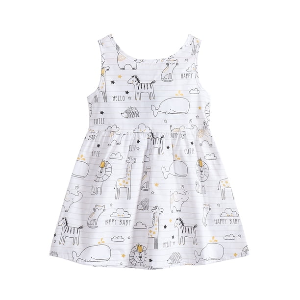 Vestidos sin mangas con estampado de flores para niñas de 1 a 7 años, ropa para niños, vestido de princesa de verano, vestido de desfile de baile de fiesta para niños, atuendo Tan Jianjun unisex