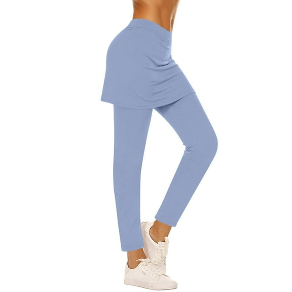 cocolona Womens Yoga Pants Stretch Comfy Skirted Leggings Fashion Casual Solid Color Running Gym Pants