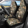 thumbnail image 2 of XYZCANDO Thin Car Front Seat Covers Deer Camo 2 Piece Automobile Seat Cover Soft SUV Van Truck Breathable Stretchy Car Seat Cover Set, 2 of 9