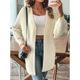 thumbnail image 6 of Women Knit Long Cardigan Long Sleeve Open Front Oversized Sweater Coat Black L, 6 of 8