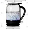 thumbnail image 6 of OVENTE Electric Hot Water Glass Kettle 1.5 Liter Borosilicate Glass with ProntoFill Technology Easy Fill Solution, Portable 1500 Watt Tea Maker Auto Shut-Off Fast Heating for Beverage, Black KG516B, 6 of 12