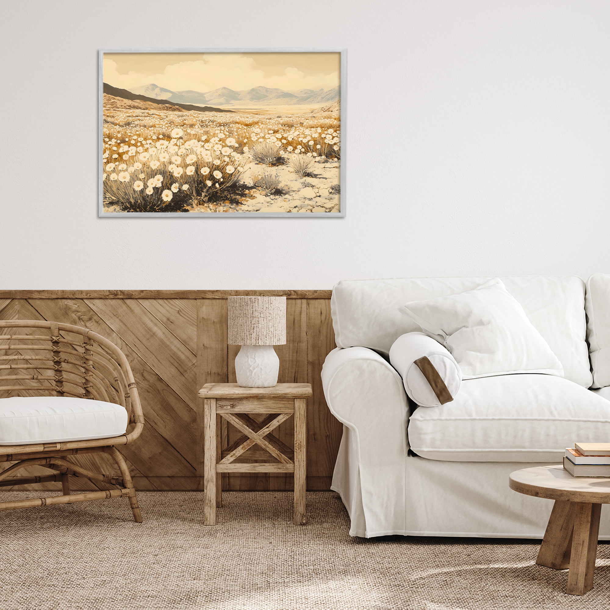 Stupell Industries Desert Wildflowers in Golden Valley Gray Framed Giclee Art, design by Franklyn Gregory