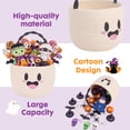 thumbnail image 4 of YOYTOO Cotton Rope Halloween Basket with Handle, Cute Boo Baskets for Kids, Halloween Ghost Bins for Candy Girl Boy Party Decoration, White, 4 of 10