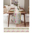 thumbnail image 6 of Spring Floral Easter Burlap Cotton Table Runner 13x70 Inches Long, Pastoral Tulip Flowers Watercolor Farmhouse Table Runners, Outdoor Dining Tablecloths Decor for Baby Shower/Party/Wedding, 6 of 6