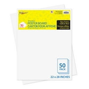 Royal Brites Poster Board, Premium 2-Sided Water & Fade Resistant, White Poster Board, 50 Count, 22x28