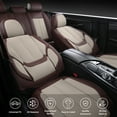 thumbnail image 6 of Coverado Car Seat Covers Full Set, Brown Breathable Fabric &Leather Front and Rear Car Seat Protectors, Universal Auto Cushions Compatible with Most Sedans SUV Pick-up Truck, 6 of 11