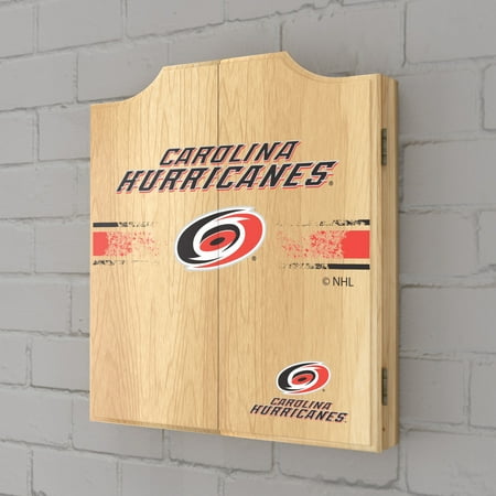 Carolina Hurricanes NHL  Dart Cabinet Set with Darts and Board - Red, White, Silver, Black