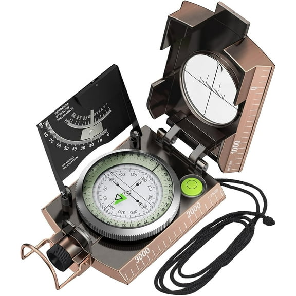 Proster IP65 Compass Hiking Survival - Lensatic Sighting Compass for Camping Navigation, Compass with Clinometer & Carry Bag for Camping Hunting Hiking Geology Activities