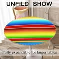 thumbnail image 6 of Table Cloth Mexican Serape Pattern Round Tablecloth 60 inch Colorful Bright Stripe Chic Rainbow Tablecloths for Round Tables Small Round Tablecloth Table Cover for Outdoor, 6 of 6