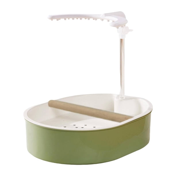 Bañera de ducha para loros de material PP con volumen de agua ajustable para baño de aves en jaula U Design Blanco