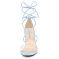 thumbnail image 4 of BLISSFUL STEP Women's Shoes Clear Strap Lace Up Open Toe Chunky Heel Dress Sandals Blue 7.5, 4 of 7