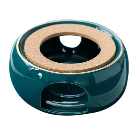 

Qeeadeea Ceramic Teapot Heater With Cork Cushion Teapot Warmer With Candle Hold Milk Warmer For Home Cafe(Without Candle)-dark green-Round Phnom Penh