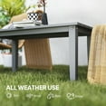 thumbnail image 5 of Outsunny HDPE Outdoor Coffee Table, Rectangle All-Weather Patio Coffee Table, Slatted Outdoor Patio Table for Garden, Balcony, Backyard, Gray, 5 of 9