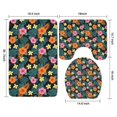 thumbnail image 3 of Pioneer Flower Floral Print Pattern Bathroom Rugs Sets 3 Piece, Toilet Cover Set, Absorbent Non Slip Bathroom Mats with U-Shaped Contour Rug, 3 of 5