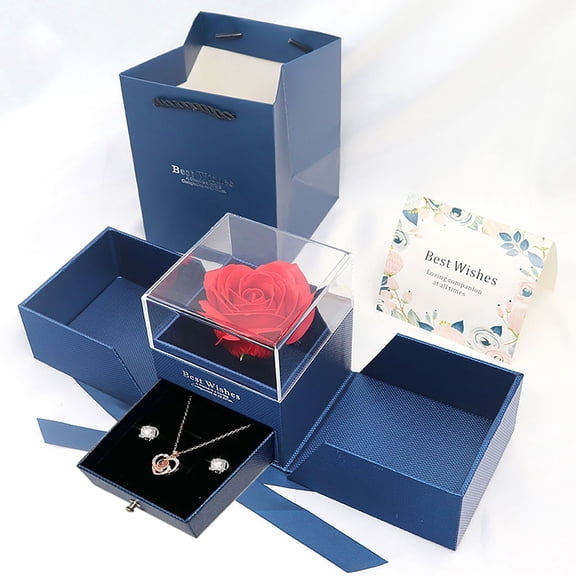 Sdmnsg-T Real Rose with I love you Necklace 100 Languages, Gifts for Girlfriend, Women, Mom, Wife, Gifts Idea on Christmas, Valentine's Day, Mother's Day, Birthday, Anniversary, Thanksgiving