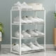 thumbnail image 1 of Zapatero organizador de 4 niveles | Estante de plástico para guardar zapatos | Zapatero blanco para entrada, armario y dormitorio | 53 x 42 x 18 cm | Fácil montaje sin herramientas, 1 of 6