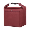 thumbnail image 2 of Bolsa de almuerzo aislada Bolsas de asas térmicas para adultos Bolsas de comestibles aisladas con bolsillo frontal Bolsas térmicas aisladas para picni Rojo Macarena Bolsas de almuerzo con aislamiento, 2 of 8
