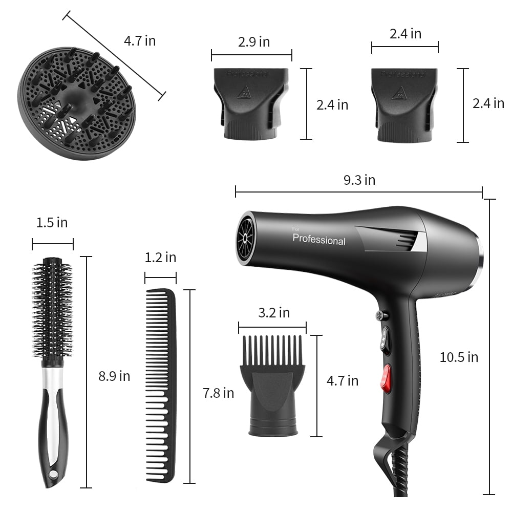 Dekuri Ionic Salon Hair Dryer Professional Blow Dryer 2200W AC Motor Fast Drying