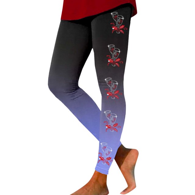 Gibobby Leggings deportivos mujer Leggings de cintura alta con estampado navideño para mujer, adecuados para yoga, correr, fitness diario(Gris,XG)