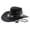 Z4-Black, variant on Western Rhinestone Cowboy Hats for Women Classic Wide Brim Fedora Hat with Belt Buckle Retro Hat Unisex Rolled up Cap
