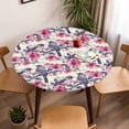 thumbnail image 5 of Flower Floral Branch Elastic Fitted Round Table Cover Bird Branch Leaves Waterproof Outdoor Tablecloth for Holiday Party, Picnic, Patio & Dining Fits Tables Up to 45"-54", 5 of 8