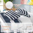thumbnail image 2 of 3 Piece Navy Blue Grey Striped Duvet Cover Set Full Size, Microfiber Comforter/Quilt Cover with Corner Ties and 2 Pillowcases, Farmhouse Stripes Minimalist All Season Soft Bedding with Zipper Closure, 2 of 8