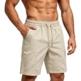 thumbnail image 5 of IROINNID Men's Solid Color Quick Dry Running Shorts with Elastic Drawstring Waist and Side Pockets Lightweight Breathable Outdoor Sports Gym Casual Summer Wear, 5 of 5