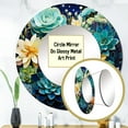 thumbnail image 3 of Designart "Teal Succulent Charm" Succulent Rund Mirror For Wall Decor - Large Teal Round Print Mirror - Round Traditional Mirror 23" x 23" Inch - Wall Mounted Round Large Mirror, 3 of 5