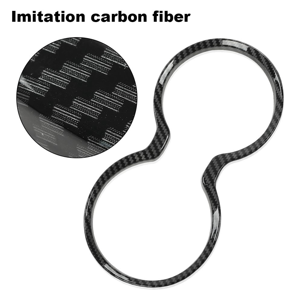 Gear Shift Cup Holder Cover Trim Bezel Black Carbon Fiber Fit for 2011-2021 Jeep Grand Cherokee Cup Holder Trim