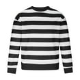 thumbnail image 2 of Luxalzxs Mens Fashion Casual Stripe Color Block Long Sleeve Round Neck Blouses Shirts Basic Harajuku Pullover Sweatshirt Y2k Streetwear, 2 of 5