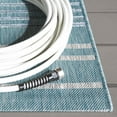 thumbnail image 4 of SAFAVIEH Courtyard Dev Striped Indoor/Outdoor Area Rug, Aqua/Grey, 5'3" x 7'7", 4 of 12